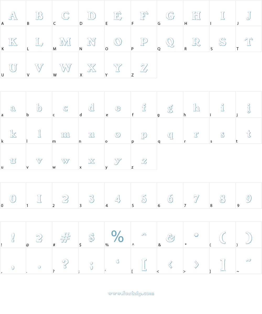 BenjaminFranklin Beveled Font Character
